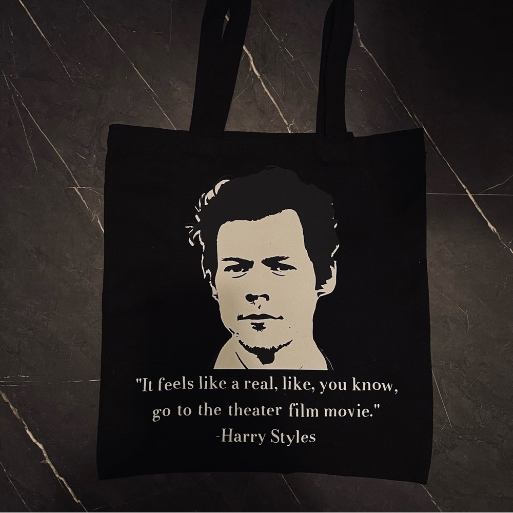 Harry Styles “Feels like a real movie” tote bag